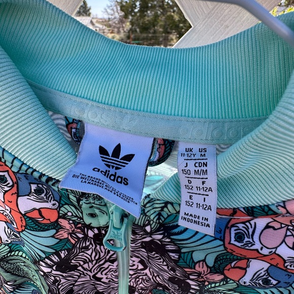 adidas Aqua, Coral & Black Floral-Print Track Jacket - Picture 2 of 3